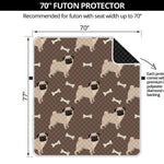 Geometric Pug Pattern Print Futon Protector