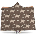 Geometric Pug Pattern Print Hooded Blanket
