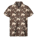 Geometric Pug Pattern Print Men's Short Sleeve Shirt
