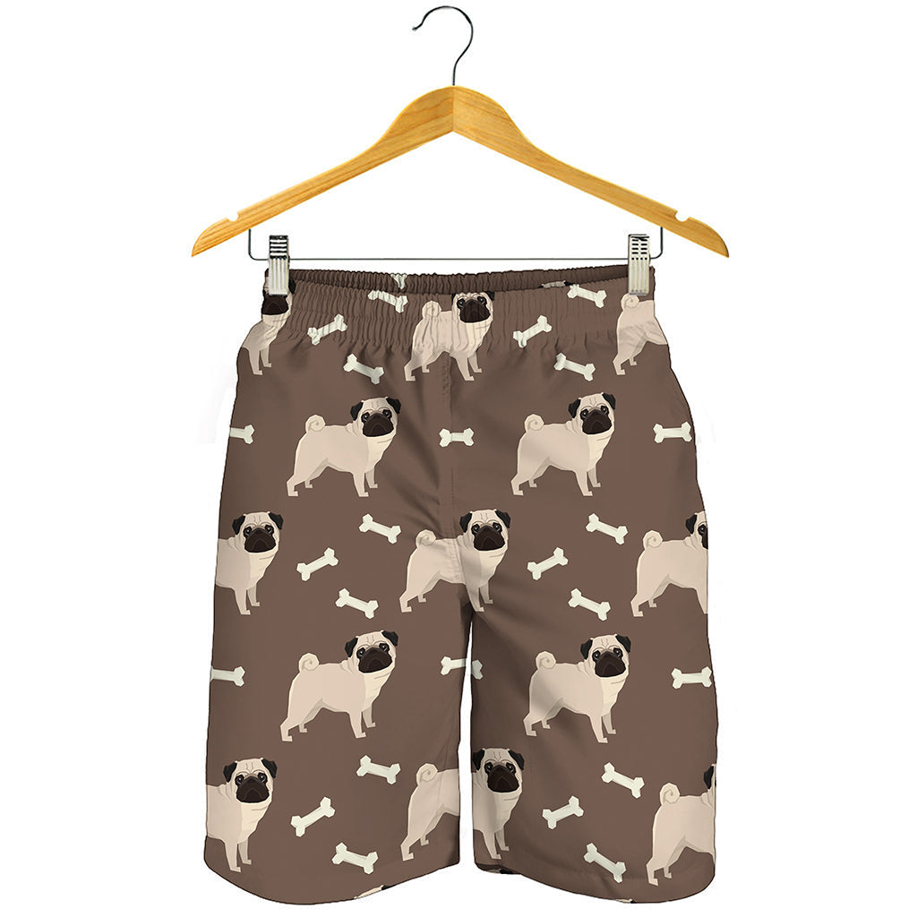 Geometric Pug Pattern Print Men's Shorts