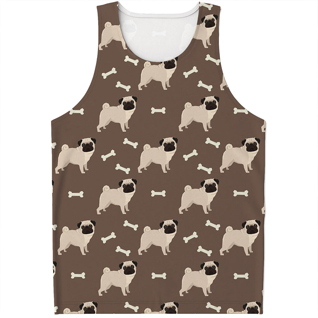 Geometric Pug Pattern Print Men's Tank Top