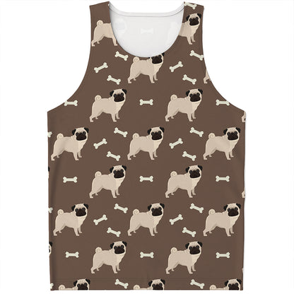 Geometric Pug Pattern Print Men's Tank Top