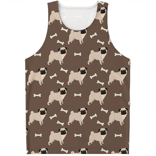 Geometric Pug Pattern Print Men's Tank Top