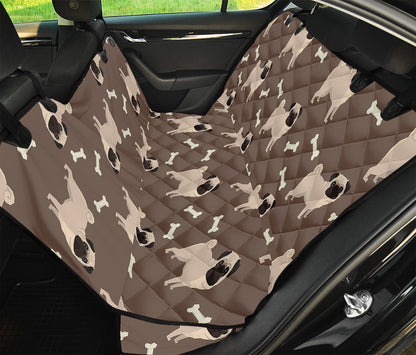 Geometric Pug Pattern Print Pet Car Back Seat Cover