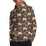 Geometric Pug Pattern Print Pullover Hoodie