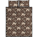 Geometric Pug Pattern Print Quilt Bed Set