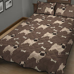 Geometric Pug Pattern Print Quilt Bed Set