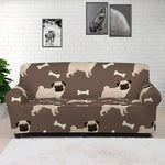 Geometric Pug Pattern Print Sofa Cover