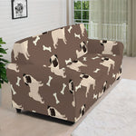 Geometric Pug Pattern Print Sofa Cover