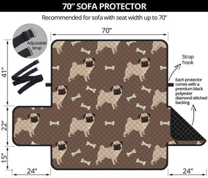 Geometric Pug Pattern Print Sofa Protector