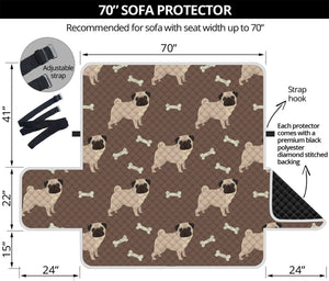 Geometric Pug Pattern Print Sofa Protector