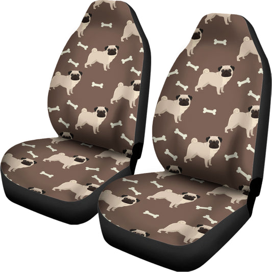 Geometric Pug Pattern Print Universal Fit Car Seat Covers