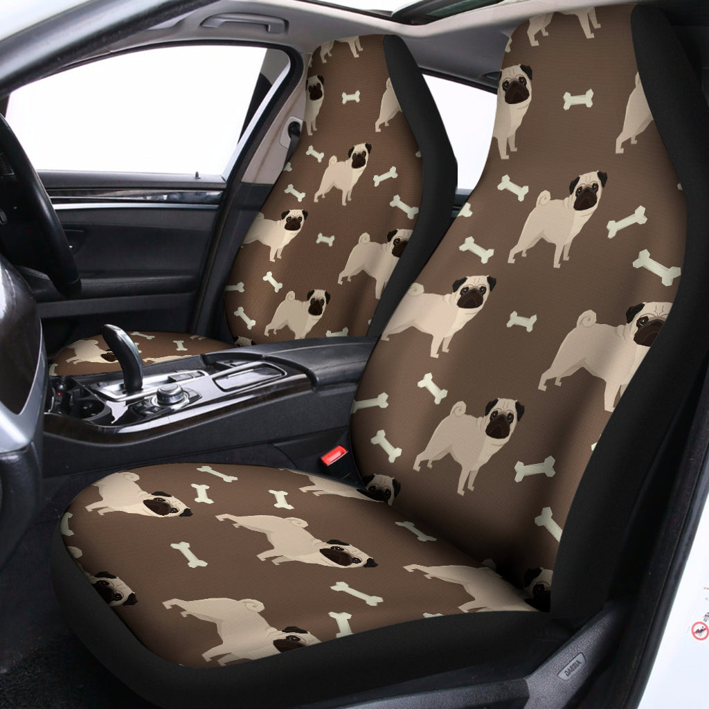 Geometric Pug Pattern Print Universal Fit Car Seat Covers