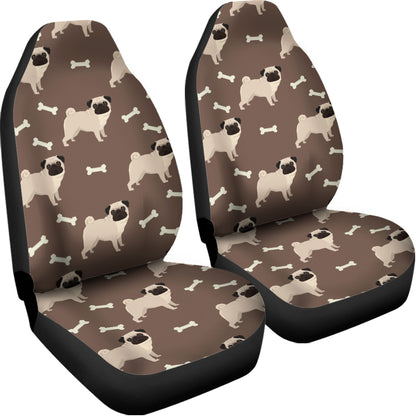 Geometric Pug Pattern Print Universal Fit Car Seat Covers