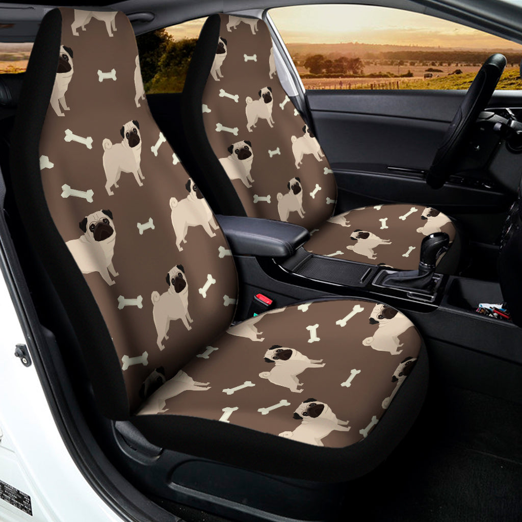 Geometric Pug Pattern Print Universal Fit Car Seat Covers