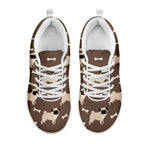 Geometric Pug Pattern Print White Sneakers
