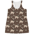 Geometric Pug Pattern Print Women's Racerback Tank Top