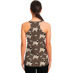 Geometric Pug Pattern Print Women's Racerback Tank Top