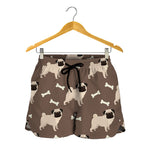 Geometric Pug Pattern Print Women's Shorts