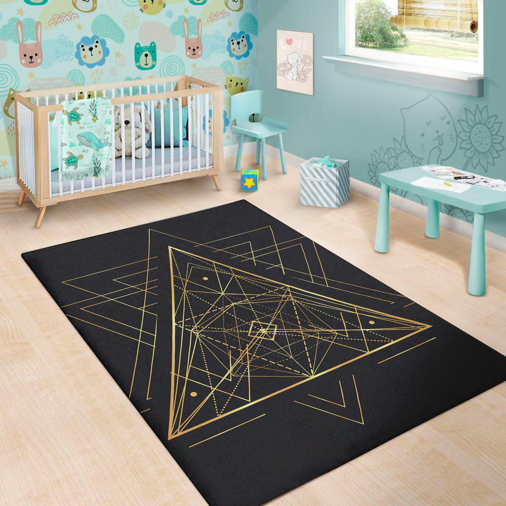 Geometric Pyramid Print Area Rug