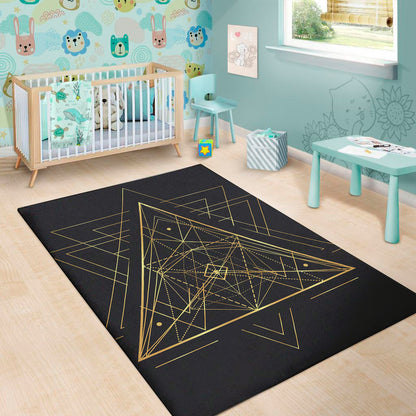 Geometric Pyramid Print Area Rug