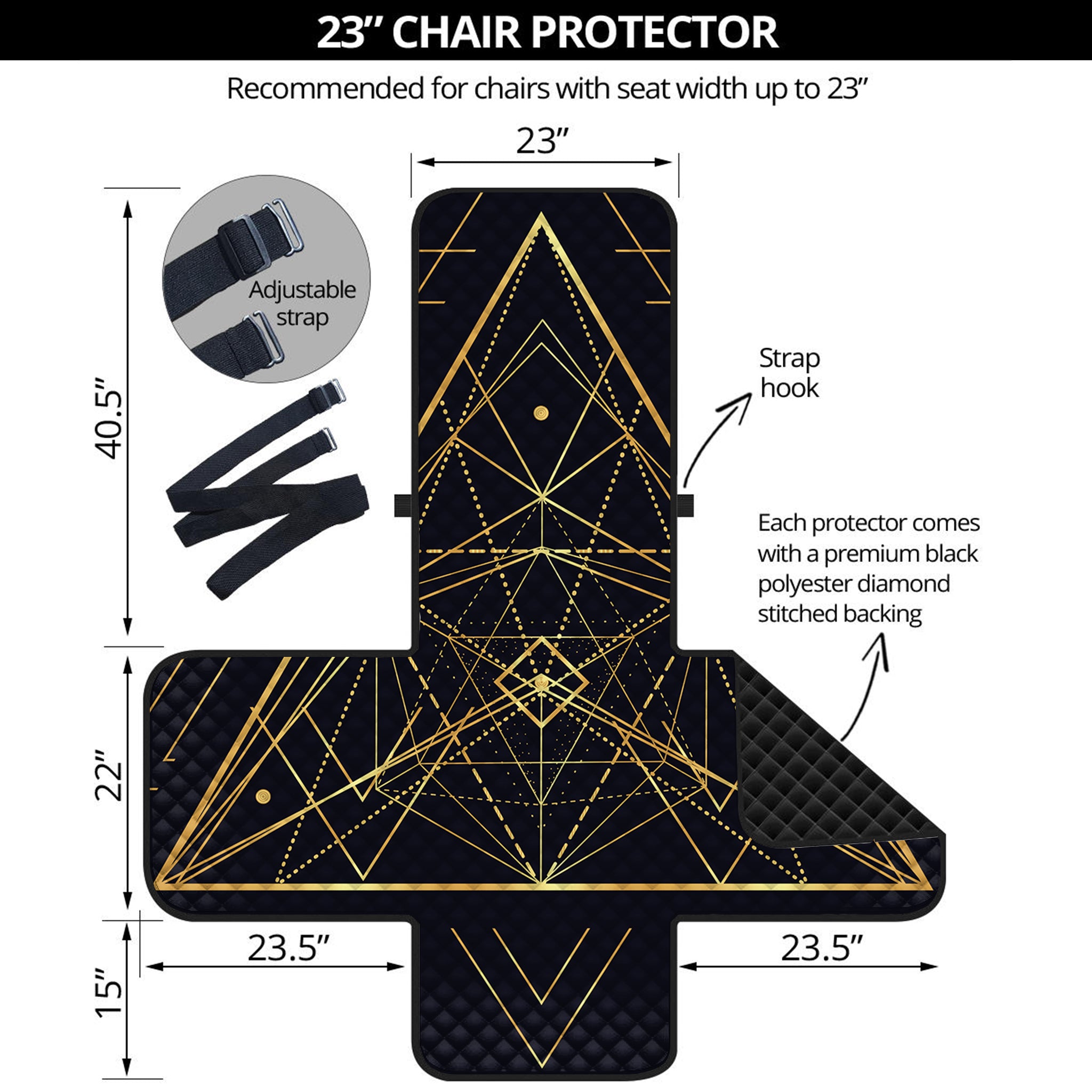 Geometric Pyramid Print Armchair Protector