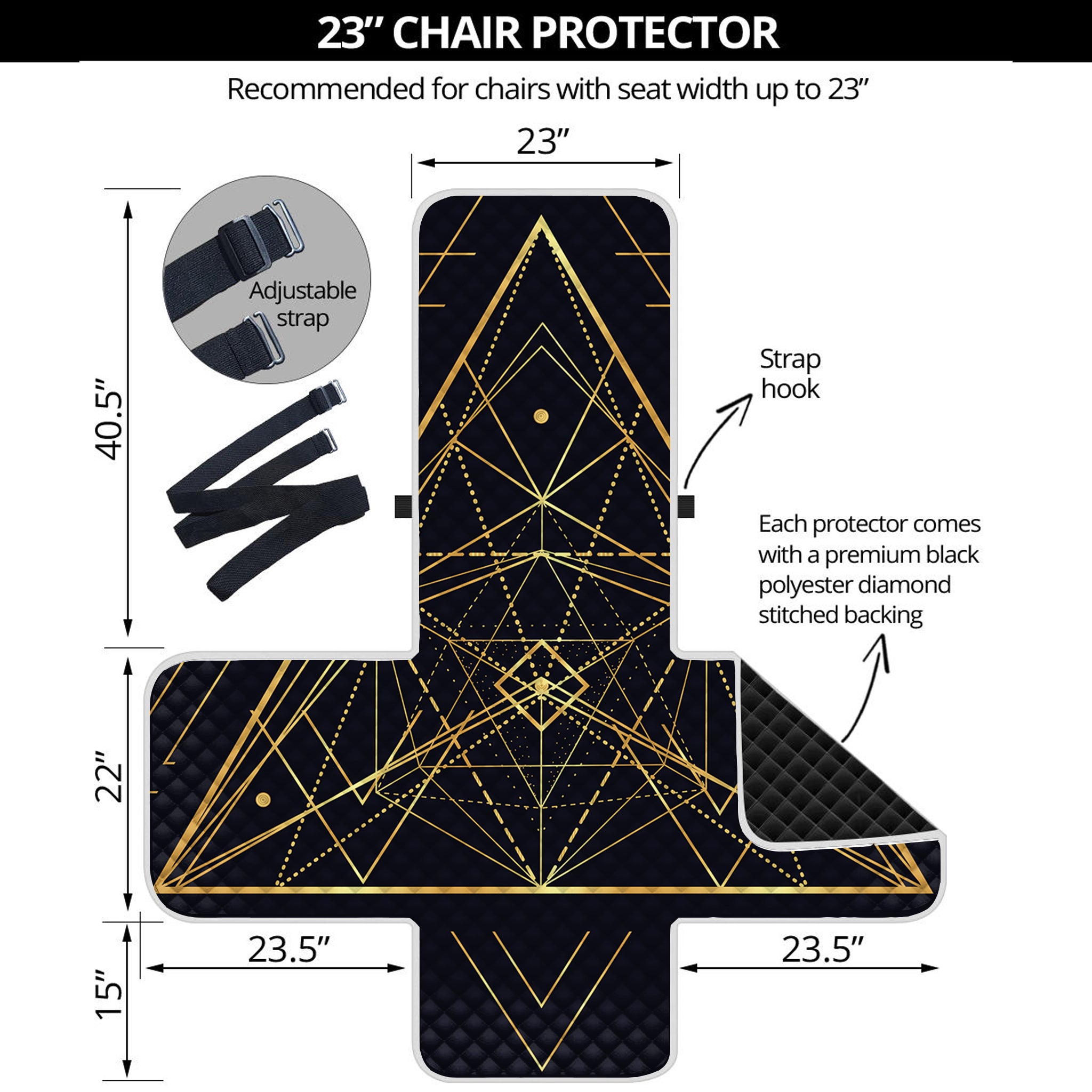 Geometric Pyramid Print Armchair Protector