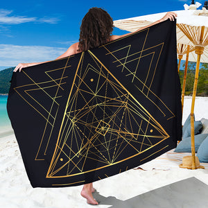 Geometric Pyramid Print Beach Sarong Wrap