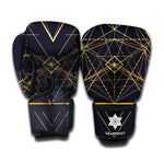 Geometric Pyramid Print Boxing Gloves