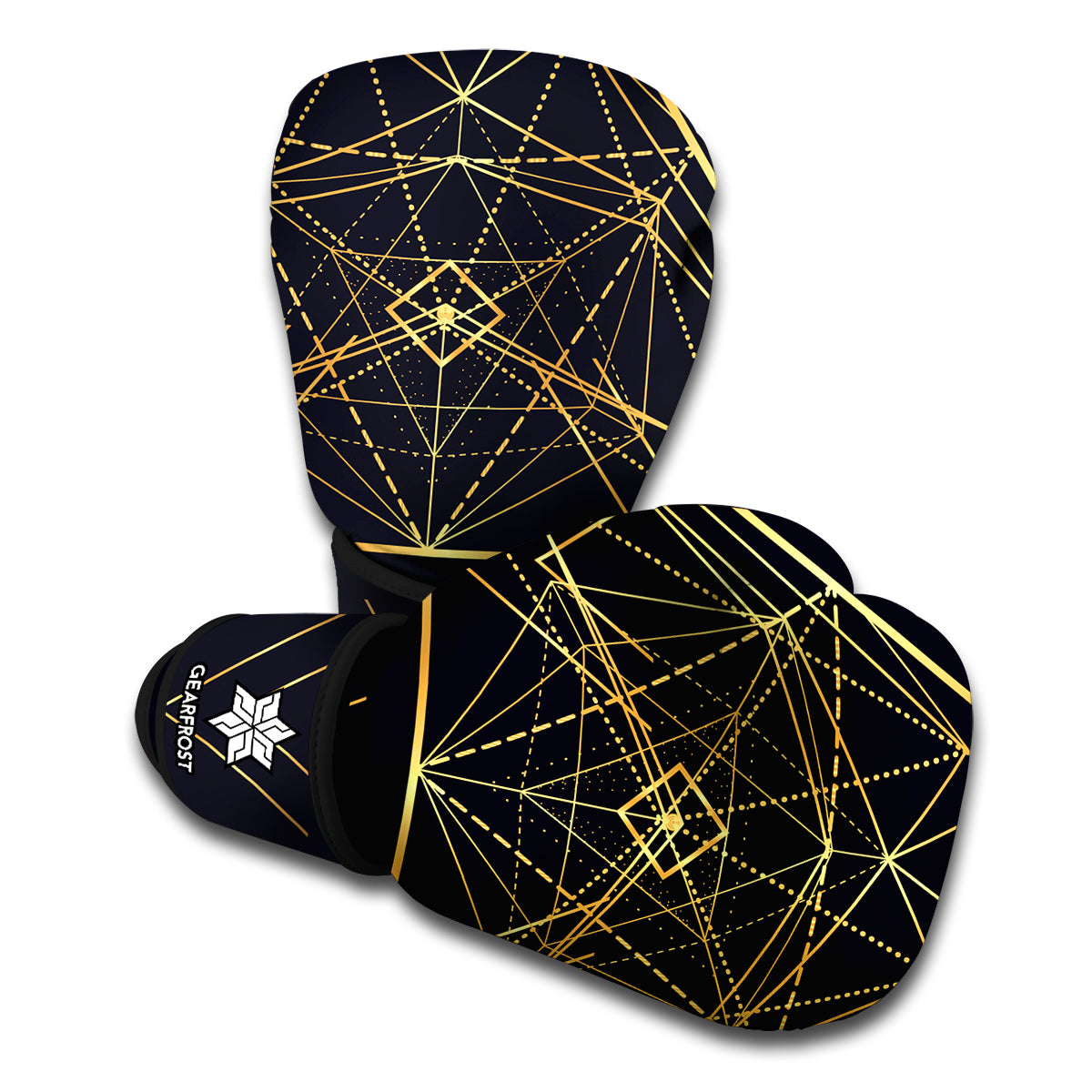 Geometric Pyramid Print Boxing Gloves