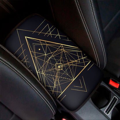 Geometric Pyramid Print Car Center Console Cover