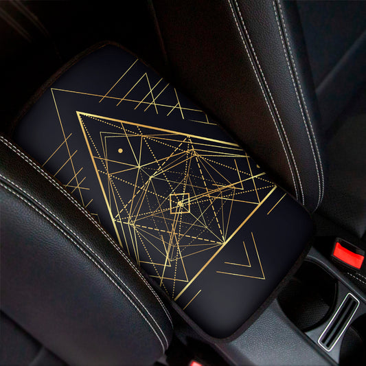 Geometric Pyramid Print Car Center Console Cover