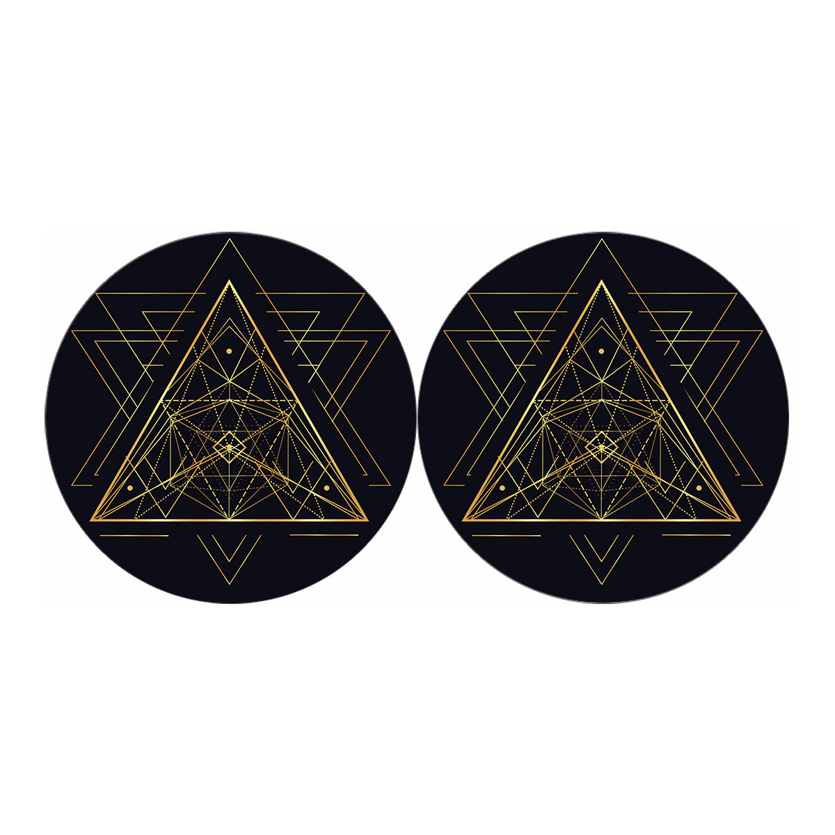 Geometric Pyramid Print Car Coasters