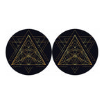 Geometric Pyramid Print Car Coasters