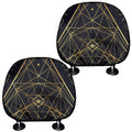 Geometric Pyramid Print Car Headrest Covers