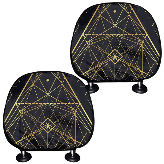 Geometric Pyramid Print Car Headrest Covers