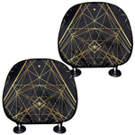 Geometric Pyramid Print Car Headrest Covers