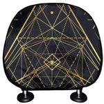Geometric Pyramid Print Car Headrest Covers