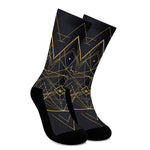 Geometric Pyramid Print Crew Socks