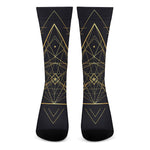 Geometric Pyramid Print Crew Socks