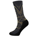 Geometric Pyramid Print Crew Socks