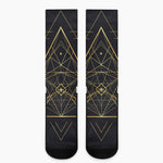 Geometric Pyramid Print Crew Socks