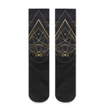 Geometric Pyramid Print Crew Socks