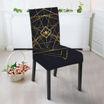 Geometric Pyramid Print Dining Chair Slipcover
