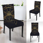 Geometric Pyramid Print Dining Chair Slipcover