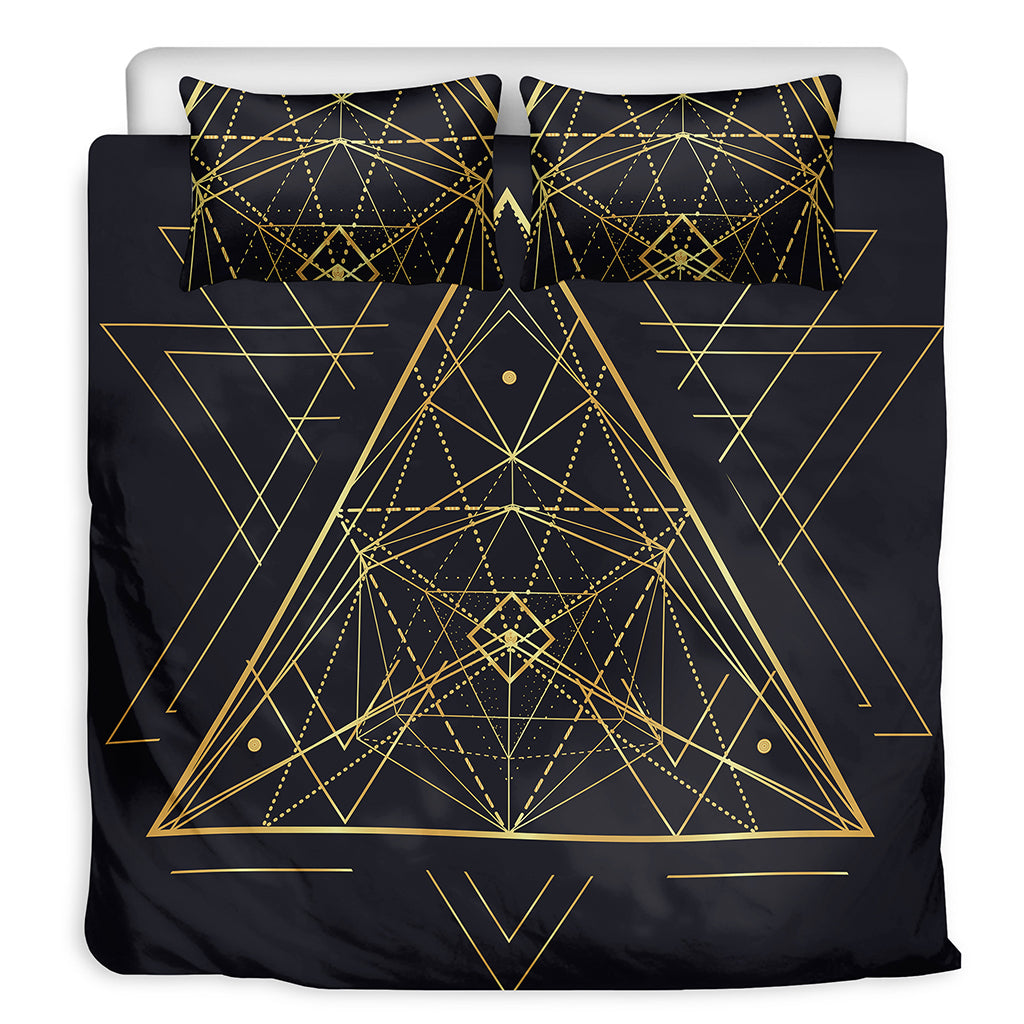 Geometric Pyramid Print Duvet Cover Bedding Set
