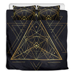 Geometric Pyramid Print Duvet Cover Bedding Set