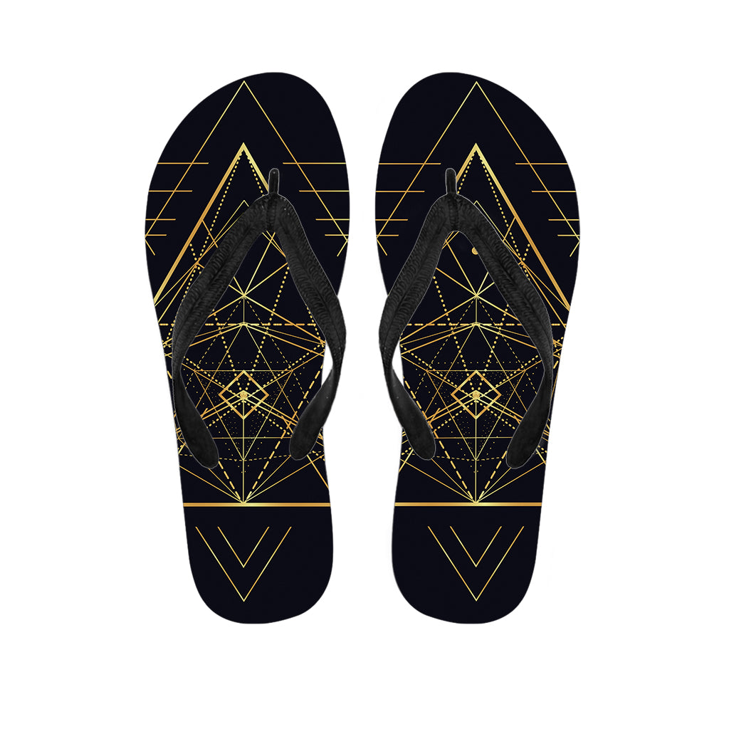 Geometric Pyramid Print Flip Flops