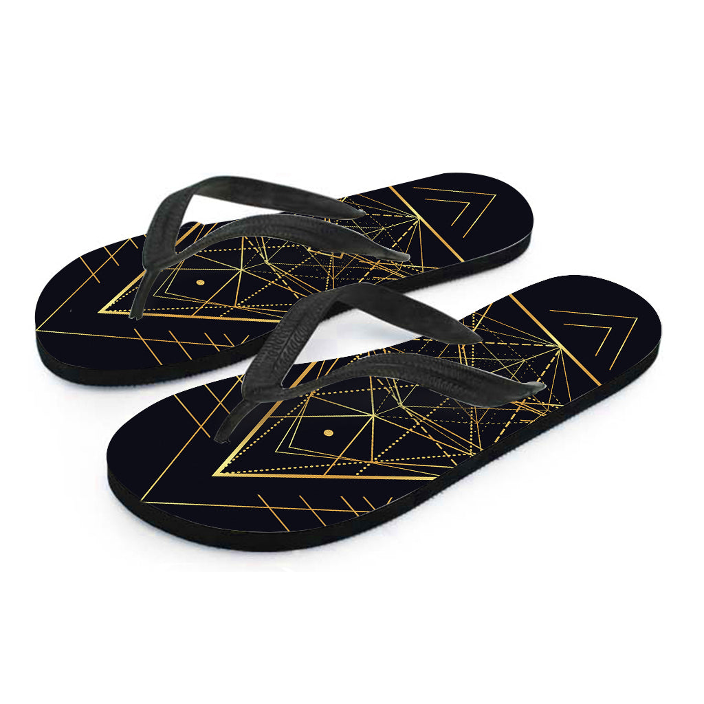 Geometric Pyramid Print Flip Flops