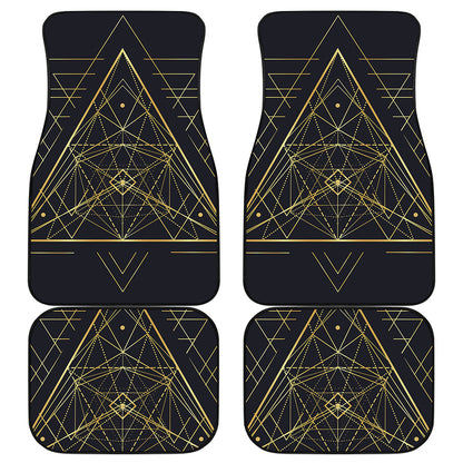 Geometric Pyramid Print Front and Back Car Floor Mats